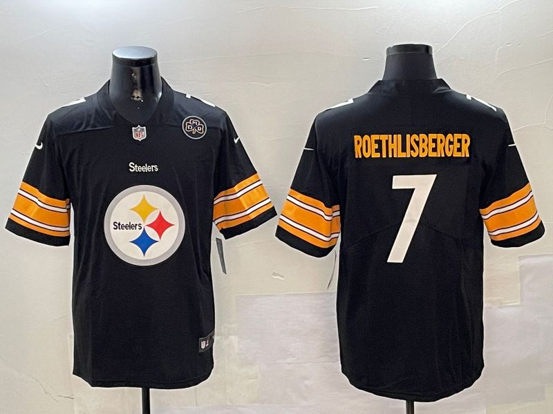 Men Pittsburgh Steelers #7 Roethlisberger Black 2024 Nike Limited NFL Jersey style 01042